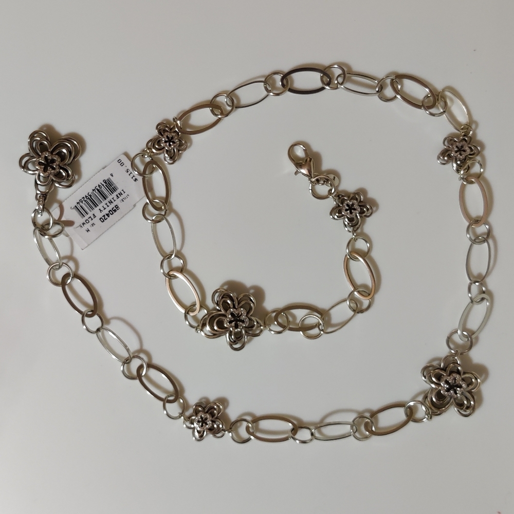 Brighton Silver Chain Flower Belt